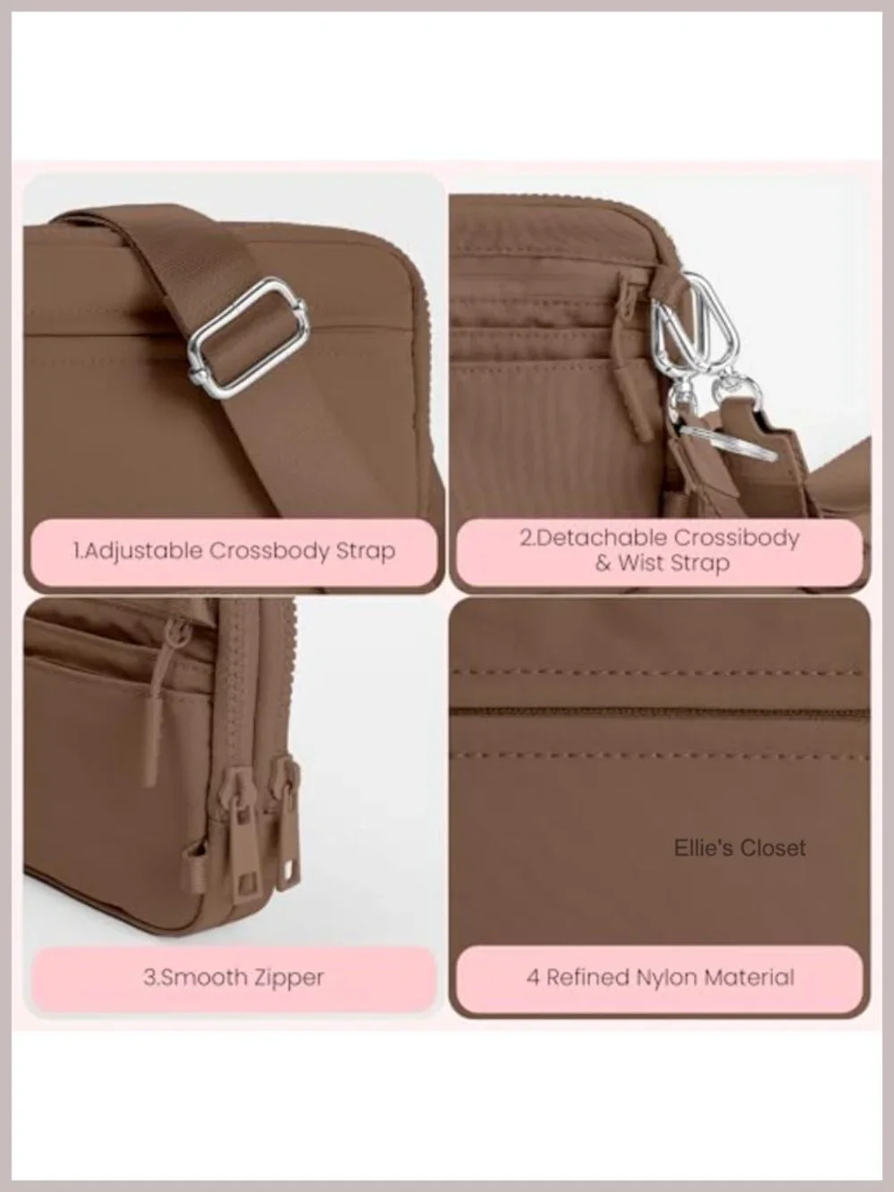 RFID Blocking Nylon Wristlet Crossbody Purse with Credit Card Slots